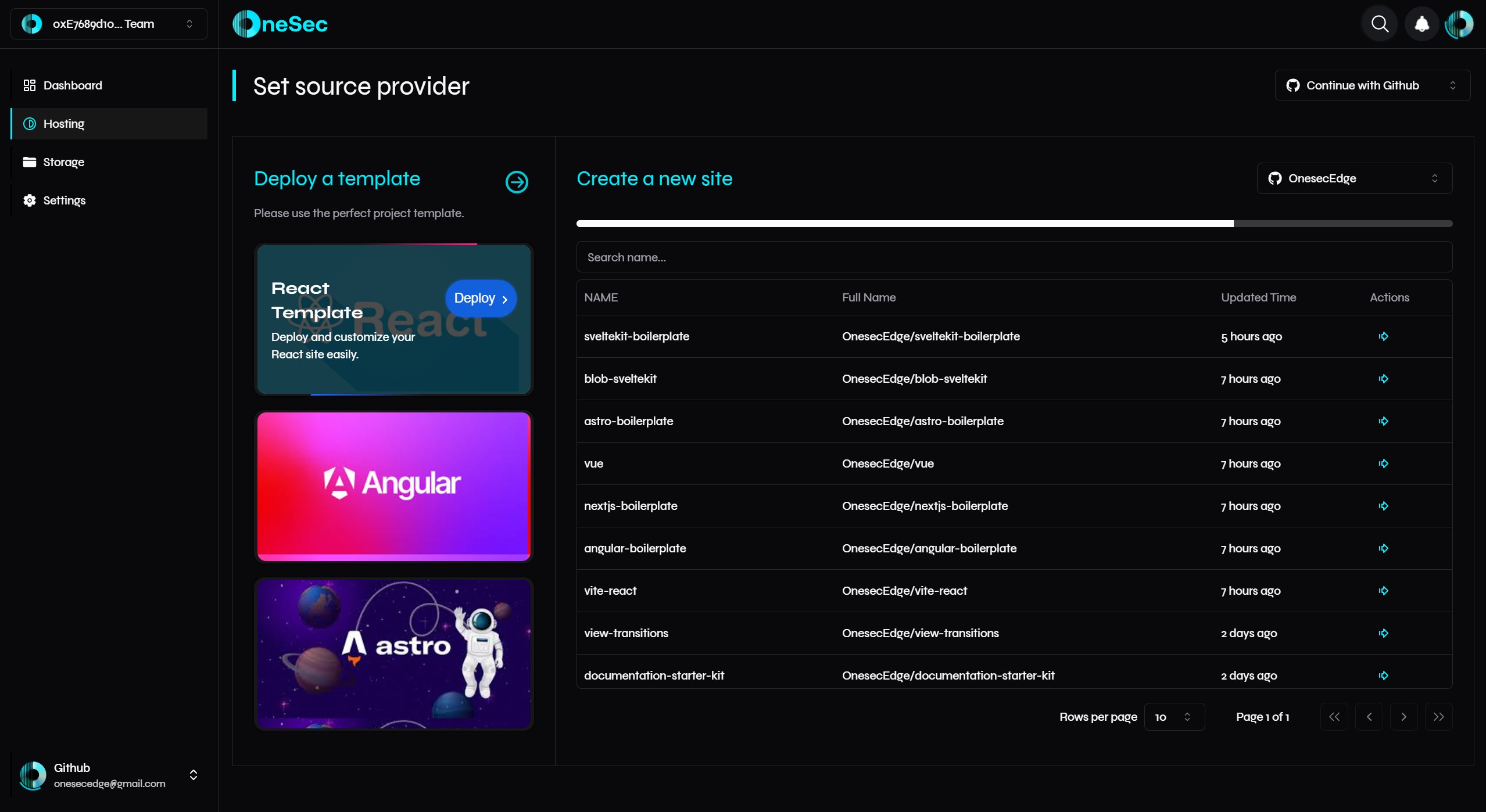 Onesec-Decentralized Hosting